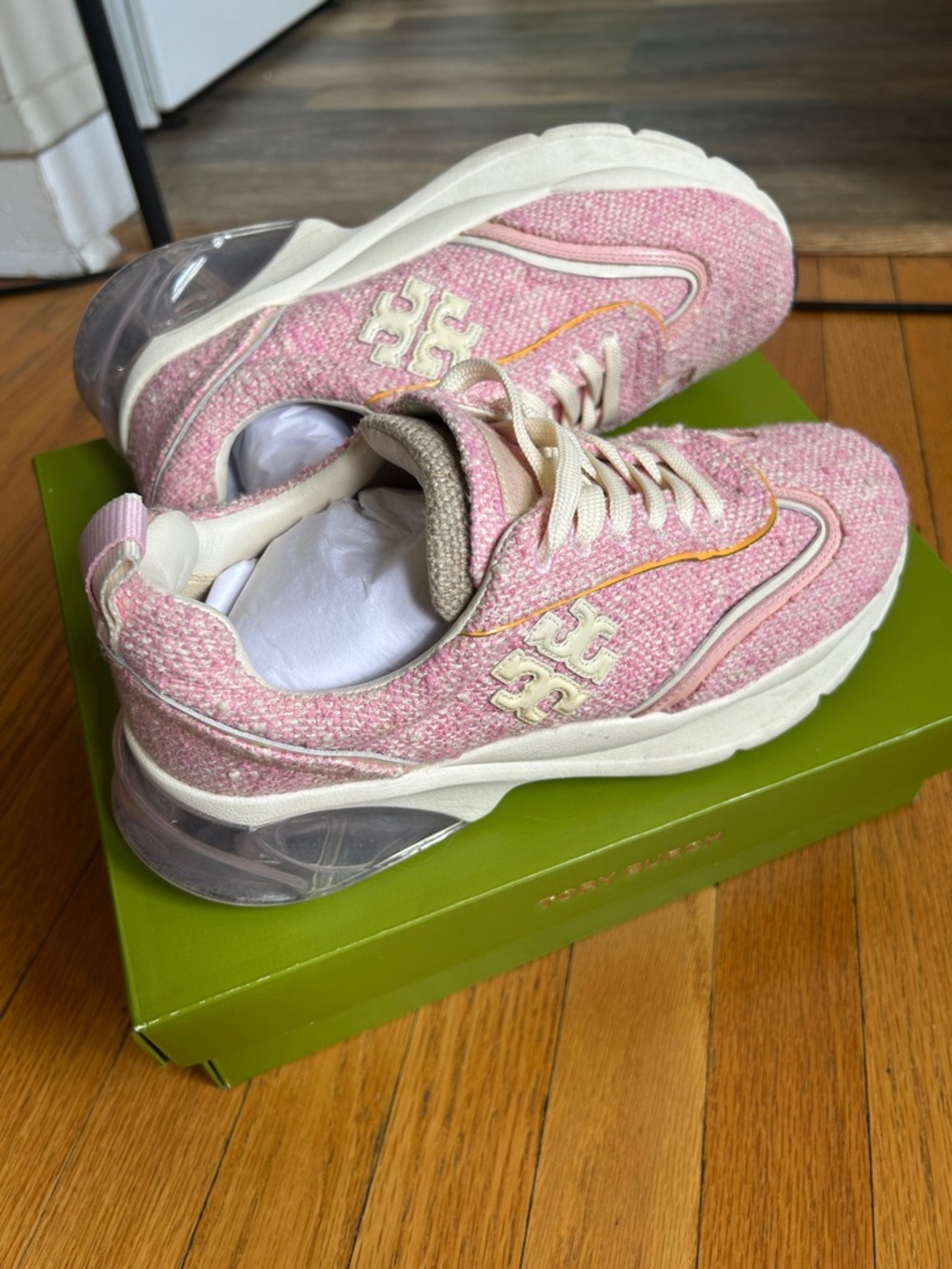 Tory Burch Pink Tweed Sneakers